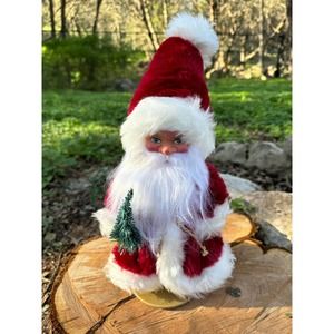 Vintage Ino Schaller Santa Doll/Figurine with Red Robe and Hat